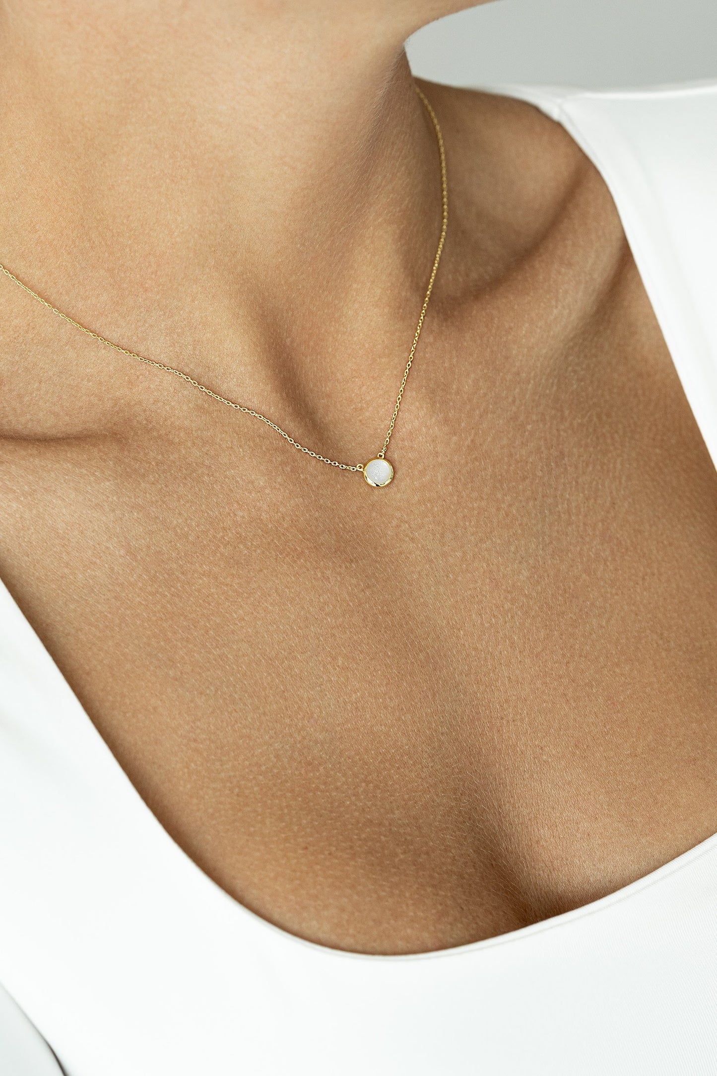 Moonstone Necklace "BALANCE" – Gold Vermeil on 925 Sterling Silver