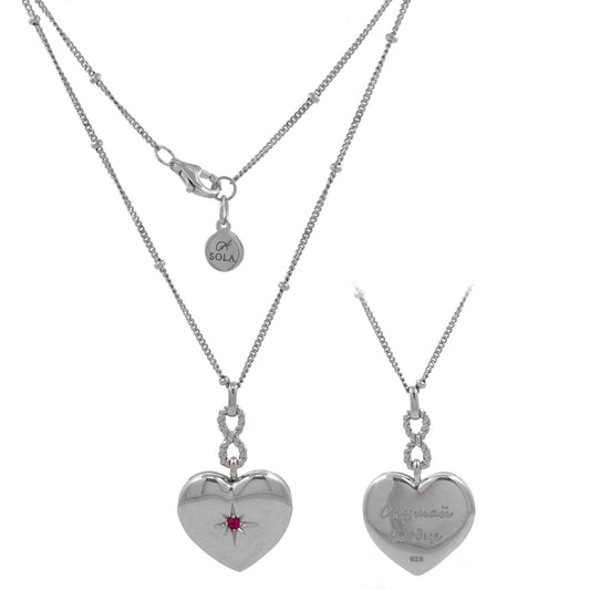LOVE Hinged Locket Necklace – 925 Sterling Silver, Rhodium Plated, “Cлушай сердце” Engraving