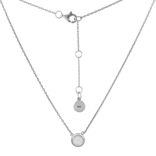 Moonstone Necklace "BALANCE" – 925 Silver, Rodium plated