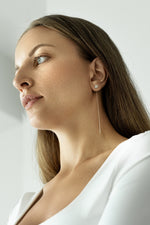 Opal Threader Earrings – Rhodium-Plated 925 Sterling Silver
