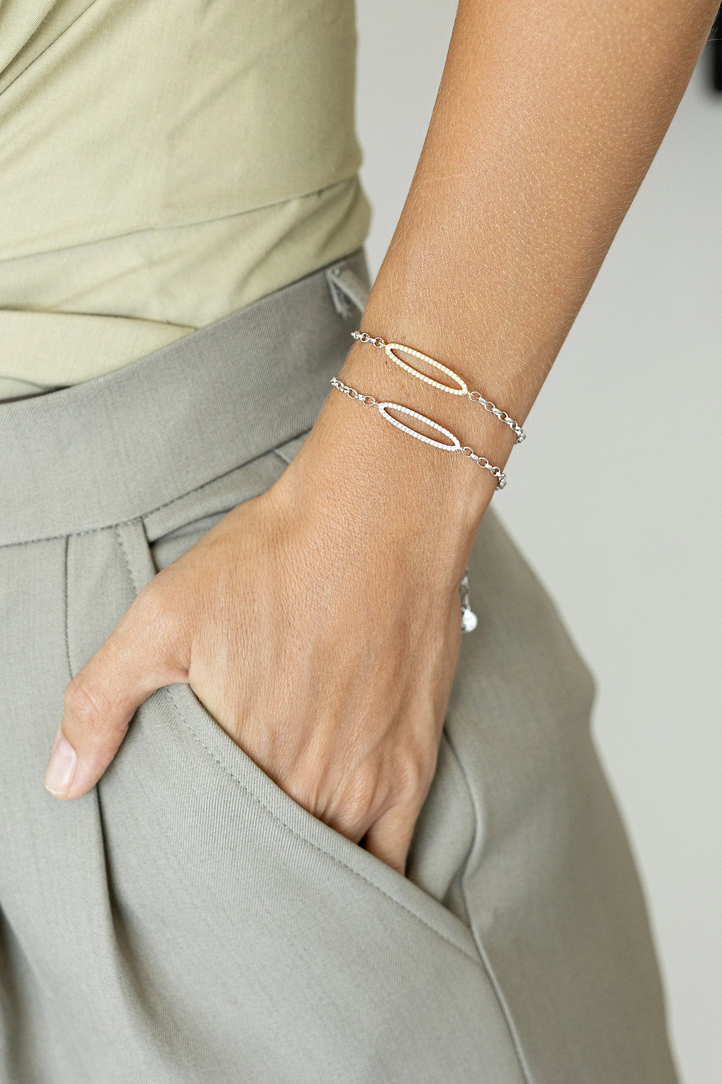 CHAIN Cubic Zirconia Bracelet – Rhodium-Plated 925 Sterling Silver