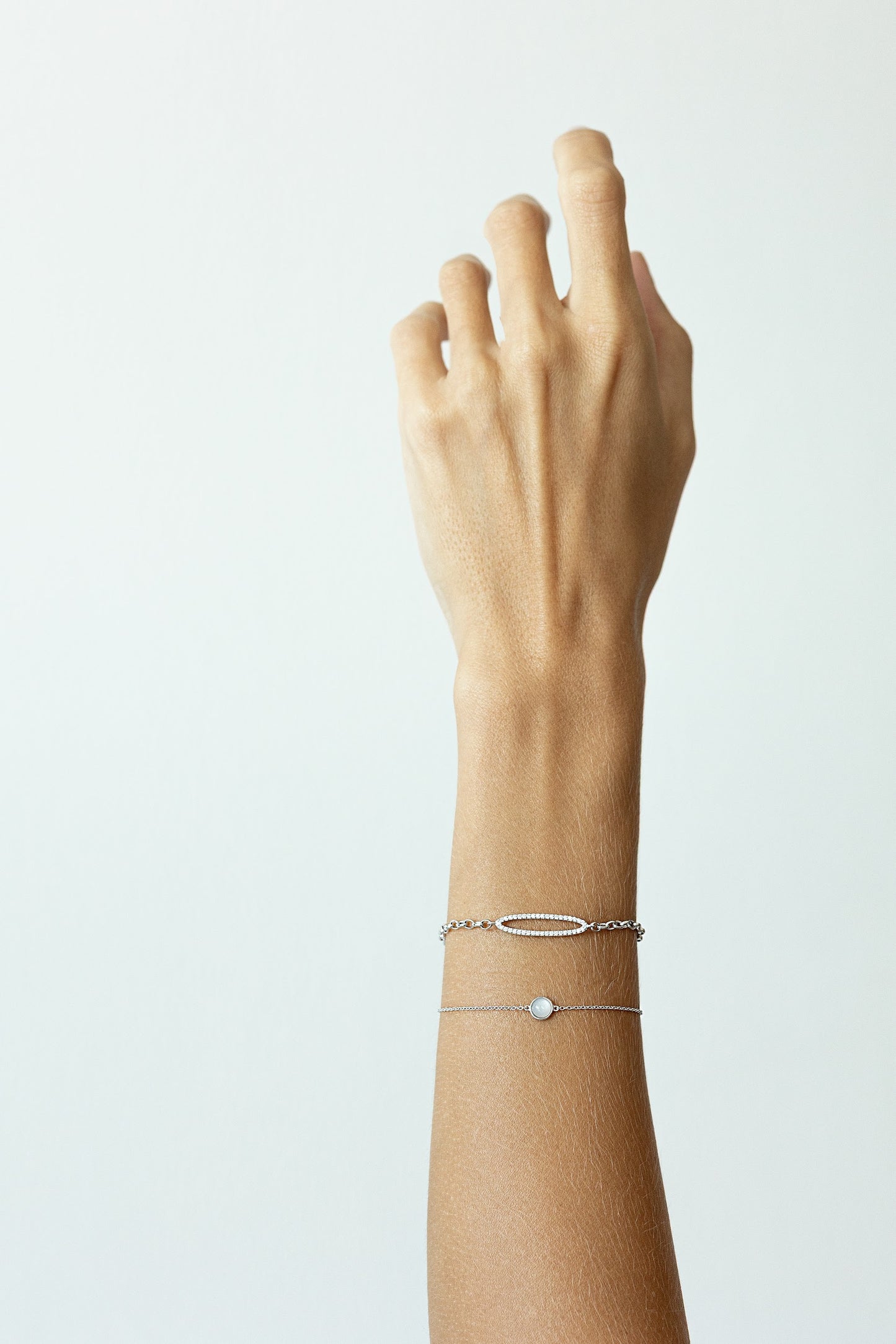 Moonstone Bracelet "BALANCE" – Rhodium-Plated 925 Sterling Silver