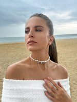 Freshwater Pearl Necklace with Moonstone Pendant – 925 Sterling Silver, Rhodium Plated, Cubic Zirconia Chains