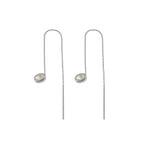925 Sterling Silver Moonstone Threader Earrings