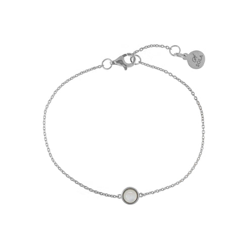 Moonstone Bracelet "BALANCE" – Rhodium-Plated 925 Sterling Silver