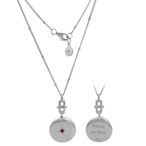 LOVE Hinged Locket Necklace – 925 Sterling Silver, Rhodium Plated, “You’ve Got This” Engraving