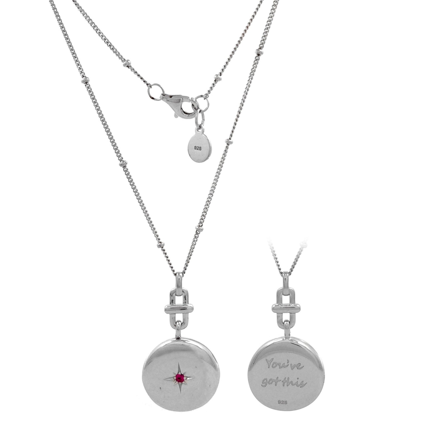 LOVE Hinged Locket Necklace – 925 Sterling Silver, Rhodium Plated, “У тебя все получится” Engraving